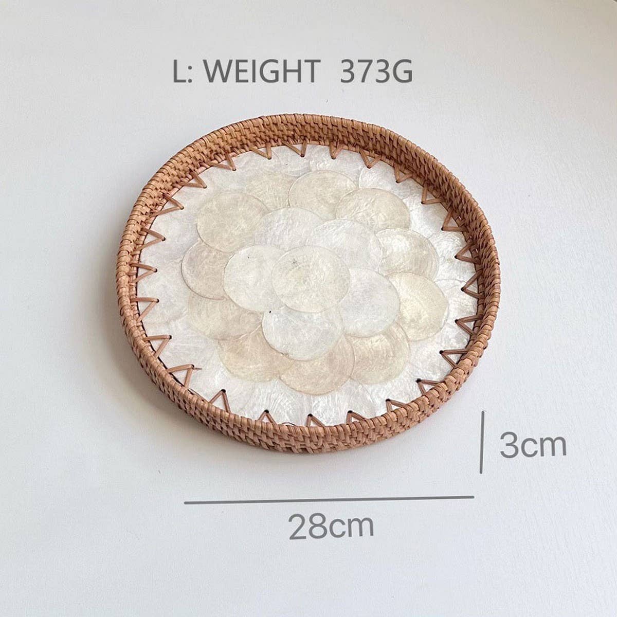 RATTAN COLORFUL SHELL CREATIVE HANDMADE FRUIT PLATE_CWMM4484