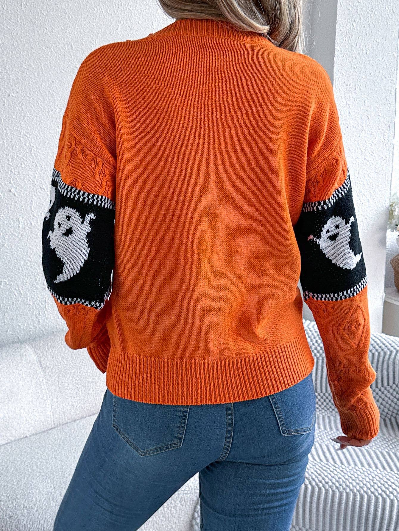 Ghost Long-Sleeved Knit Pullover Sweater