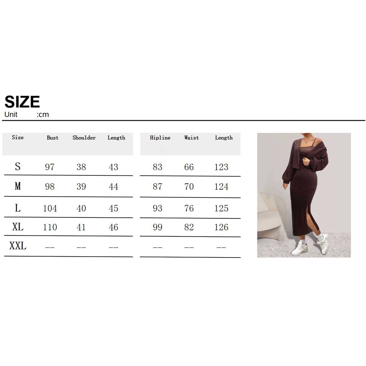 FASHION SEXY DRESS COAT LONG-SLEEVE TWO-PIECE SET