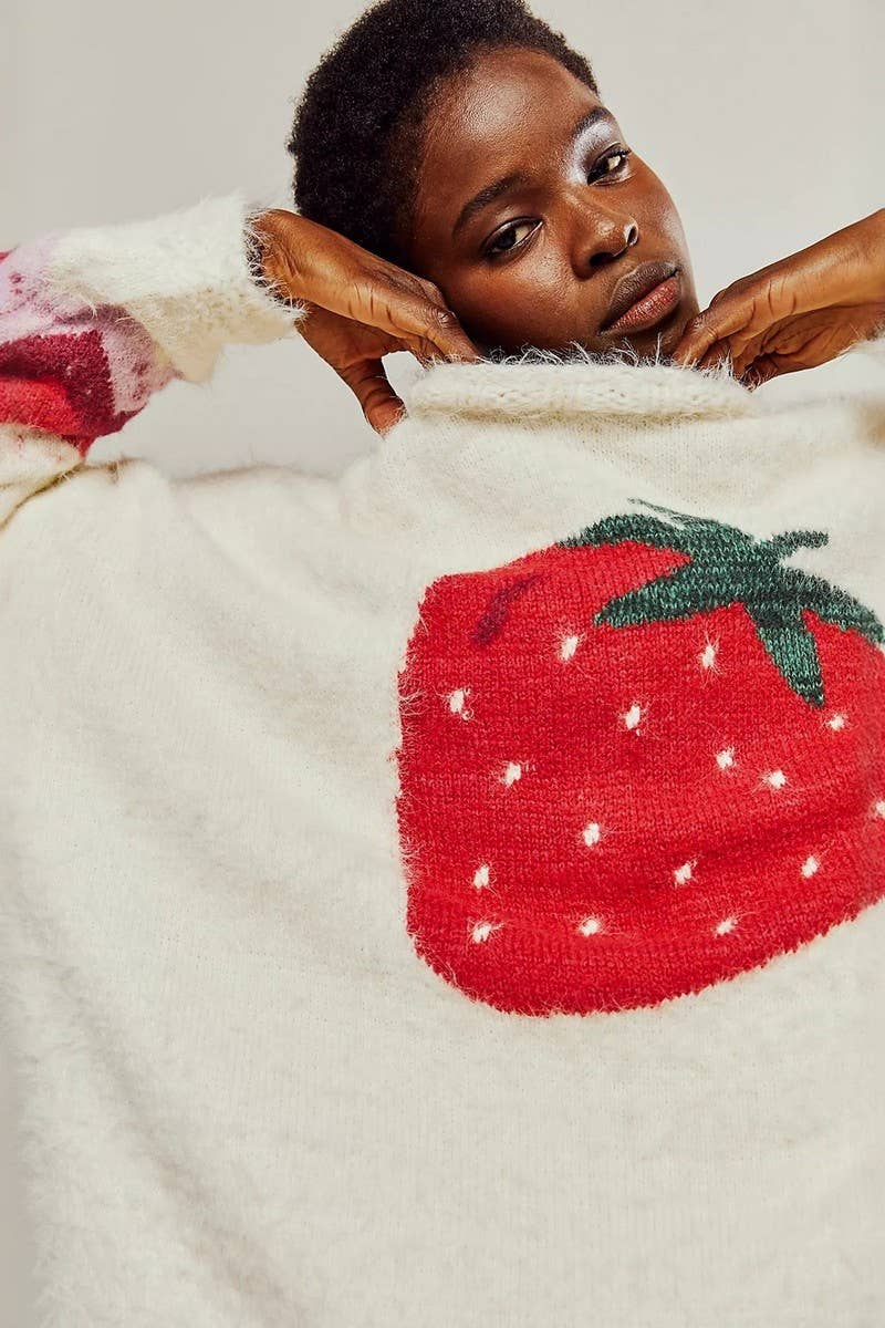 CWOSWL07747_2025 WINTER COZY LOOSE FIT PRINTED KNIT SWEATER