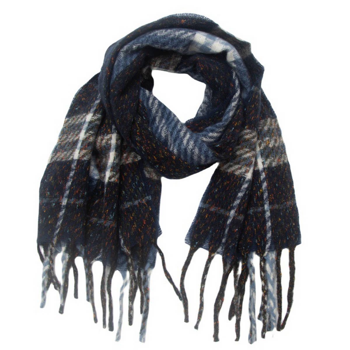 New Tassel Checkered Scarf for Fall & Winter_CWASC0869