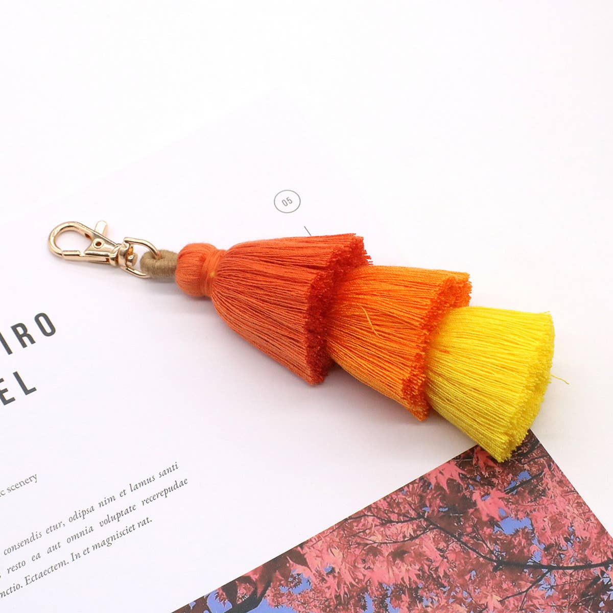 HANDMADE COTTON ROPE TASSEL KEYCHAIN