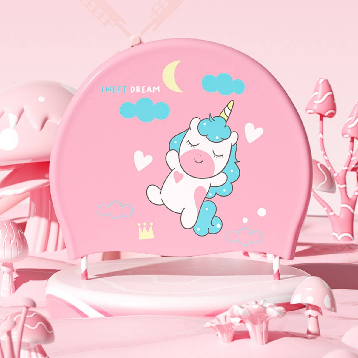 Kids Swim Cap Cartoon Cute Waterproof Silicone Hat