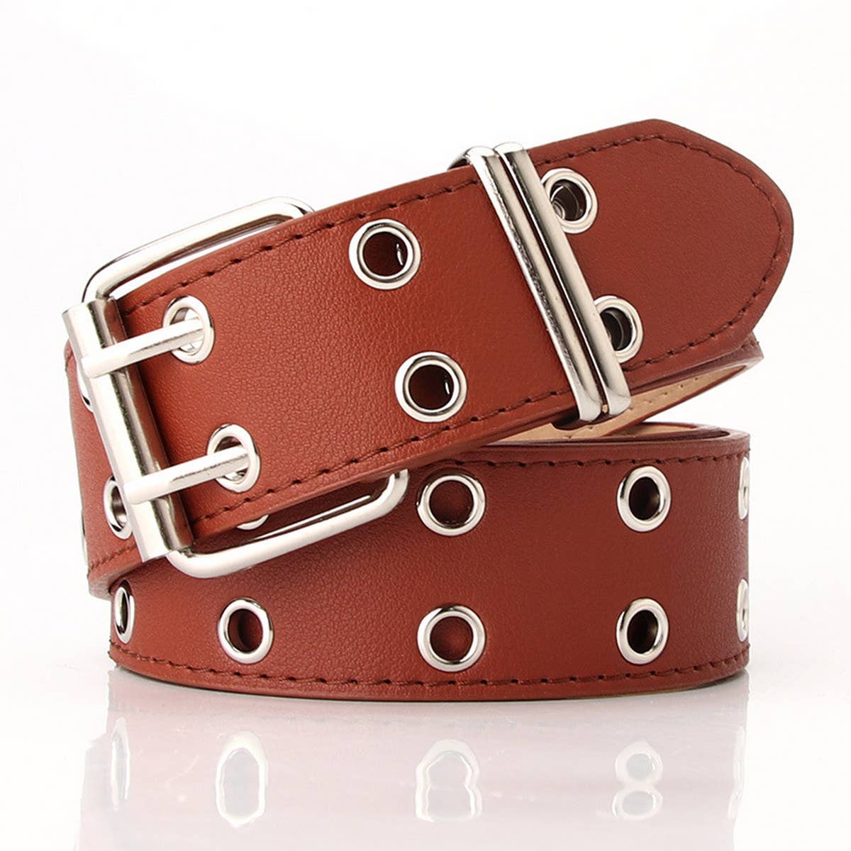 CWABE0936_DOUBLE ROW EYELET HOLLOW NEW PUNK STYLE BELT