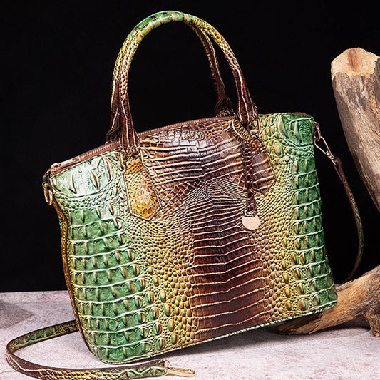 CLASSY CROCODILE PATTERN TOP HANDLE BAG_CWAB0572