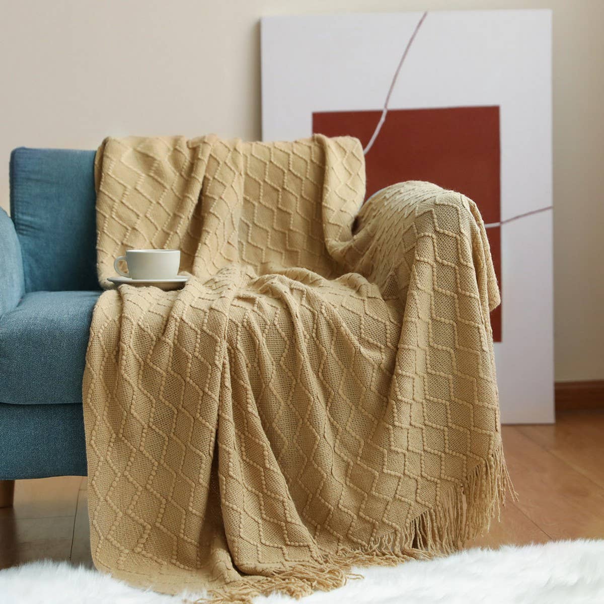SOFT COZY KNIT BLANKET WITH TASSEL_CWMM0197