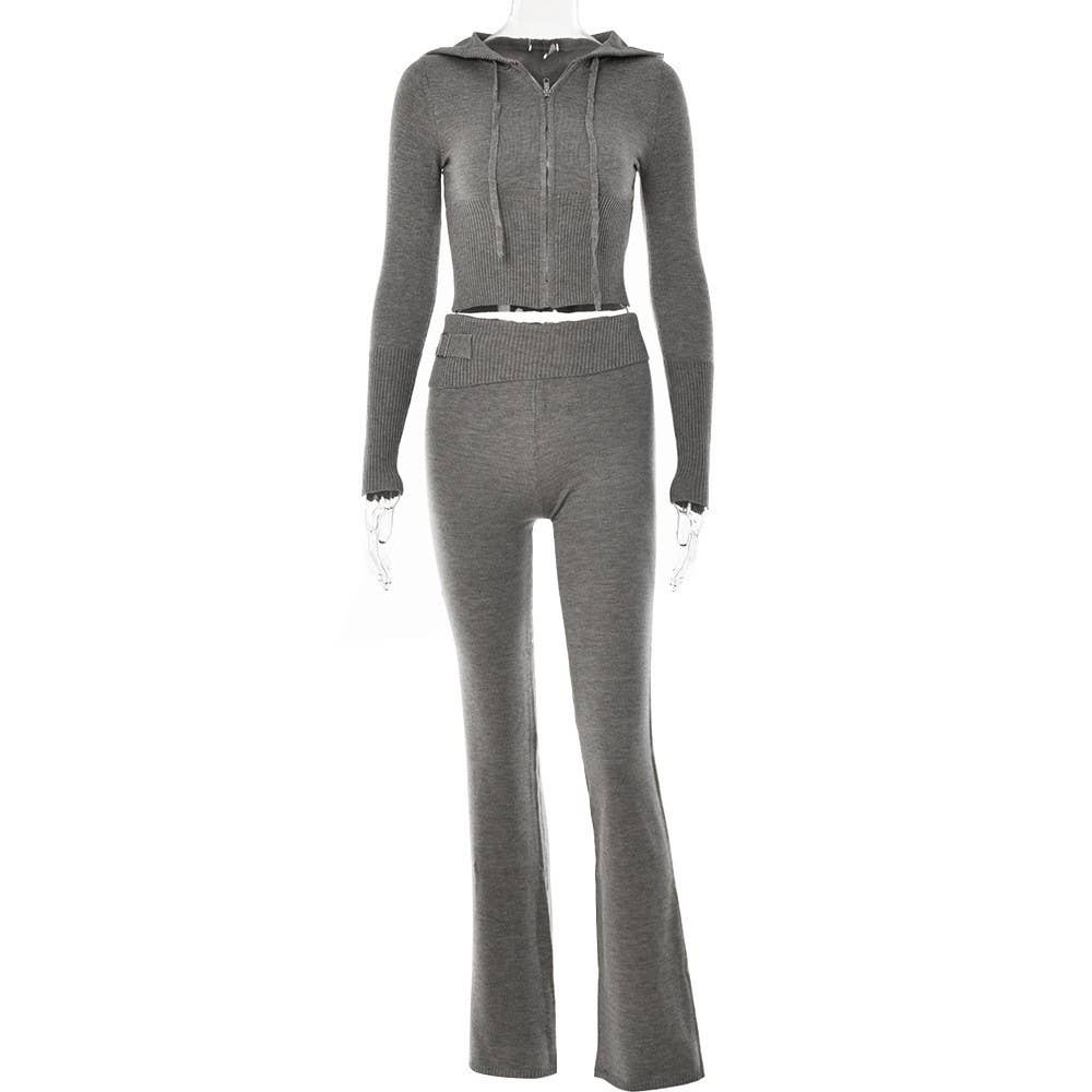SEXY HIGH-WAISTED LONG SLEEVE PANTS TWO-PIECE SET