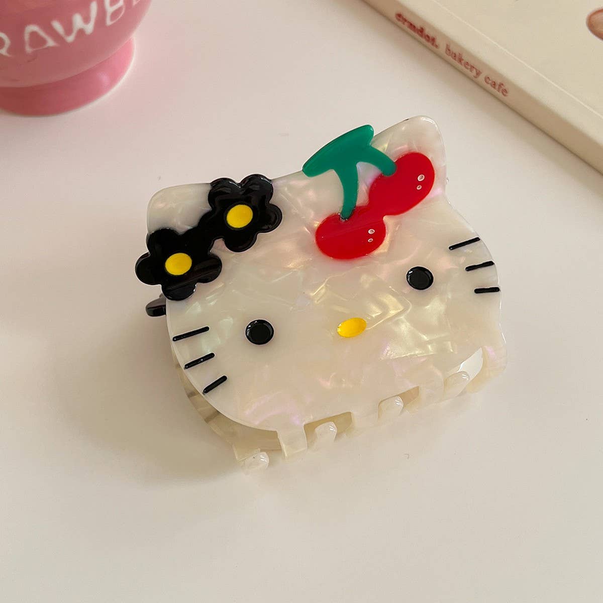 Cute cartoon cat hair claw acetate hairpin