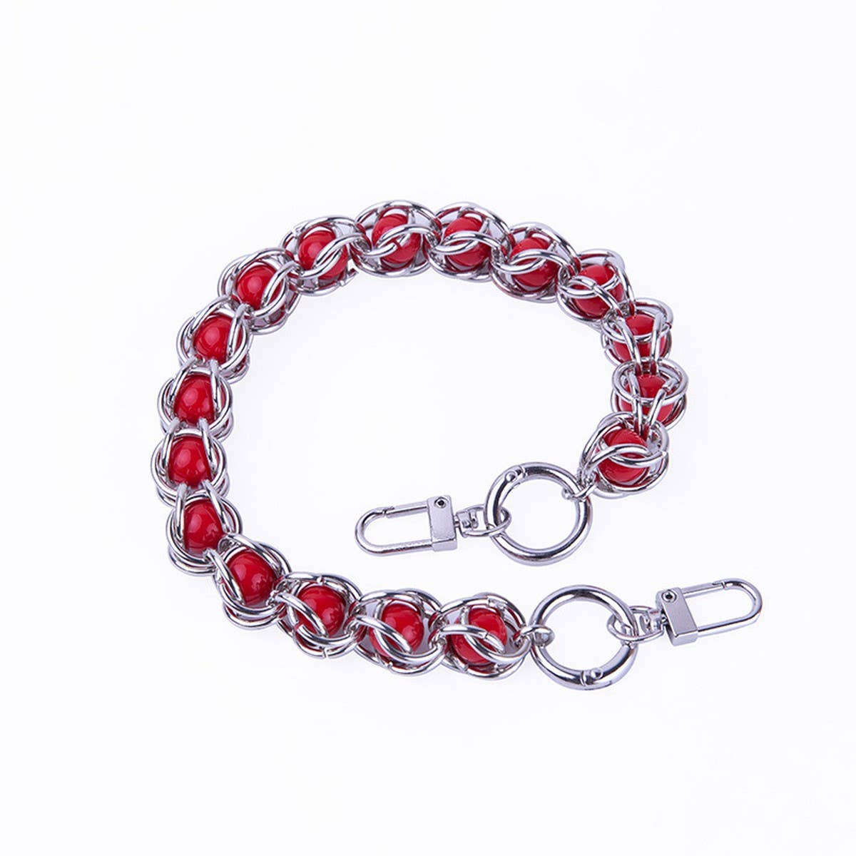 15.75in Metal Bead Acrylic Bead Handbag Strap_CWMM5117