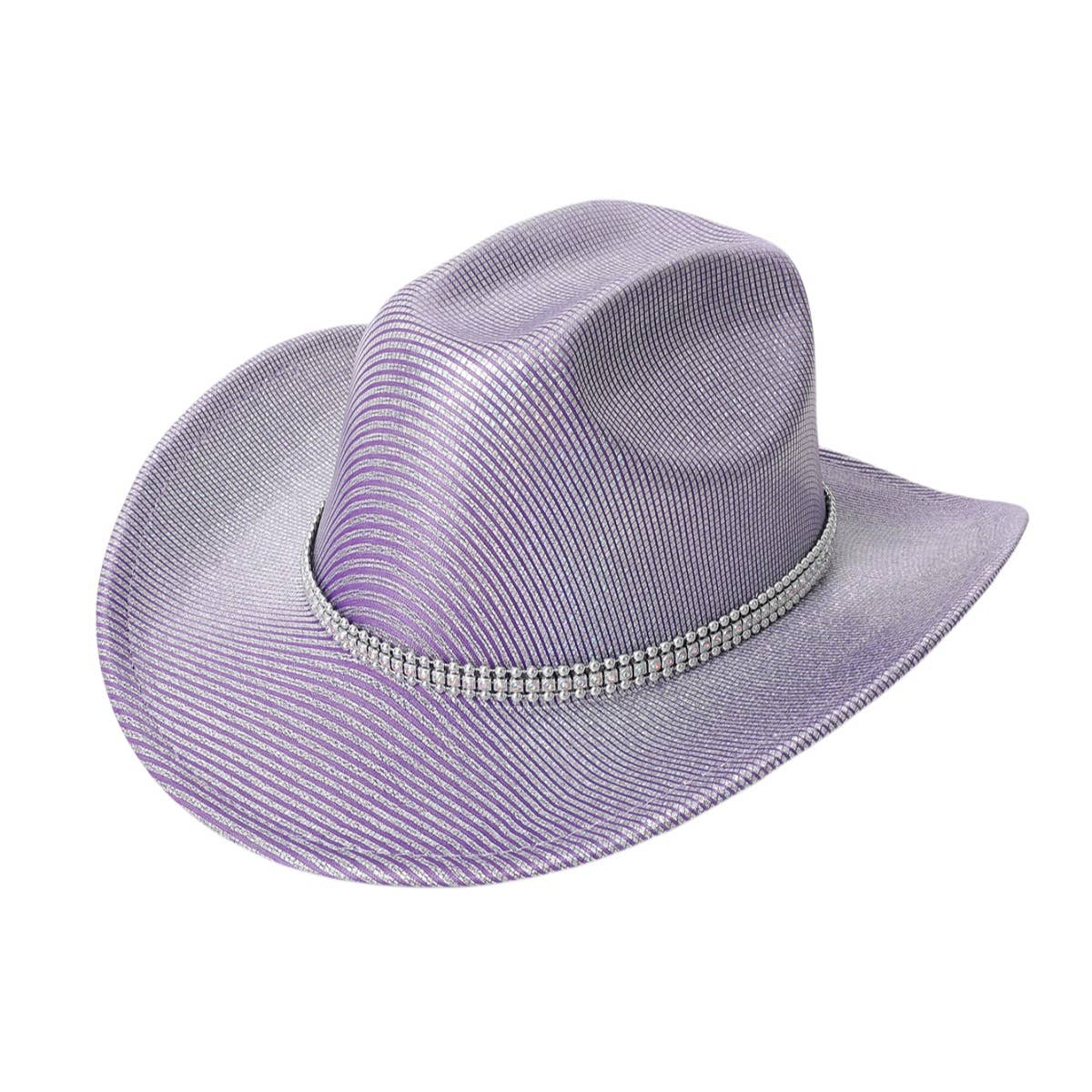 Laser Stripe Rhinestone Western Felt Cowboy Hat_CWAH3653