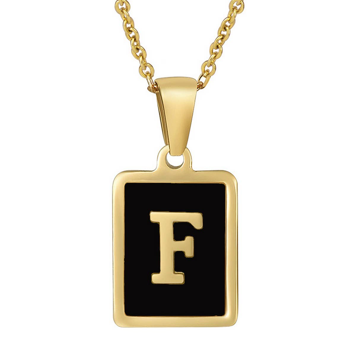 18K STAINLESS STEEL SQUARE 26 LETTER NECKLACE_CWAJE0679