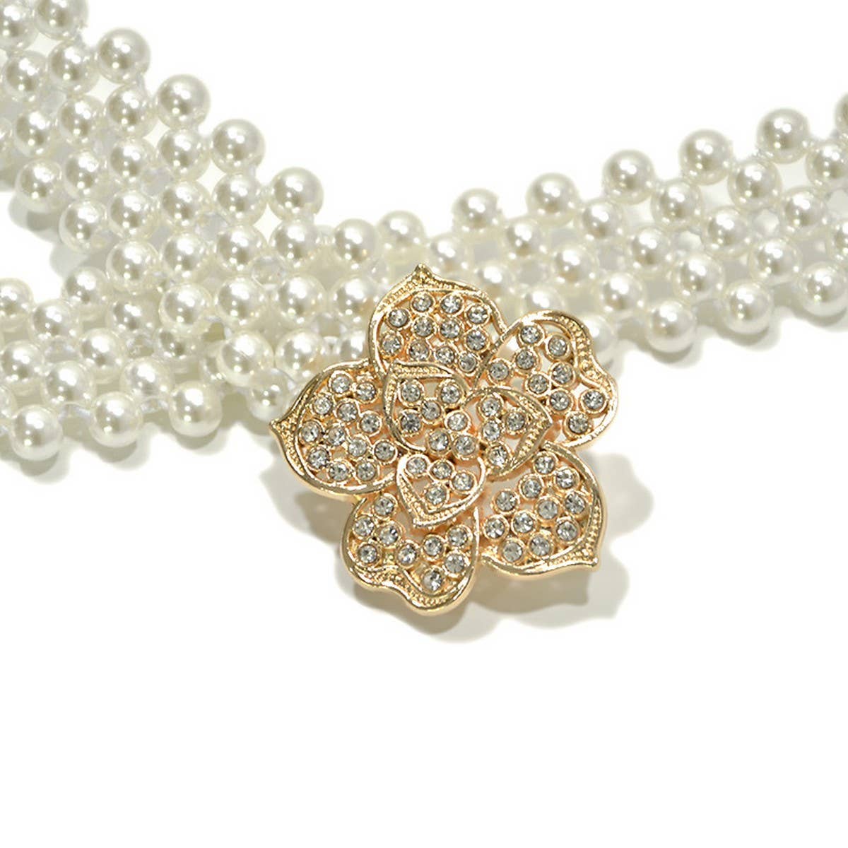 WOMEN'S PEARL RHINESTONE STRETCH WIDE BELT_CWABE0515