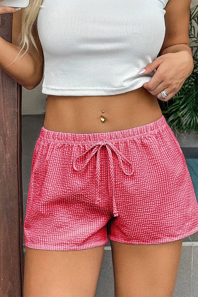 CWBSP00627_CASUAL STRIPED TIE WAIST SHORTS