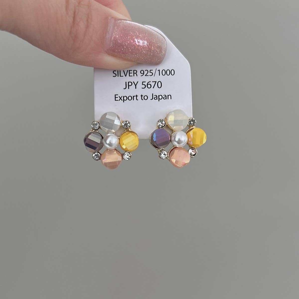 HIGH-END CRYSTAL FLOWER STUD EARRINGS