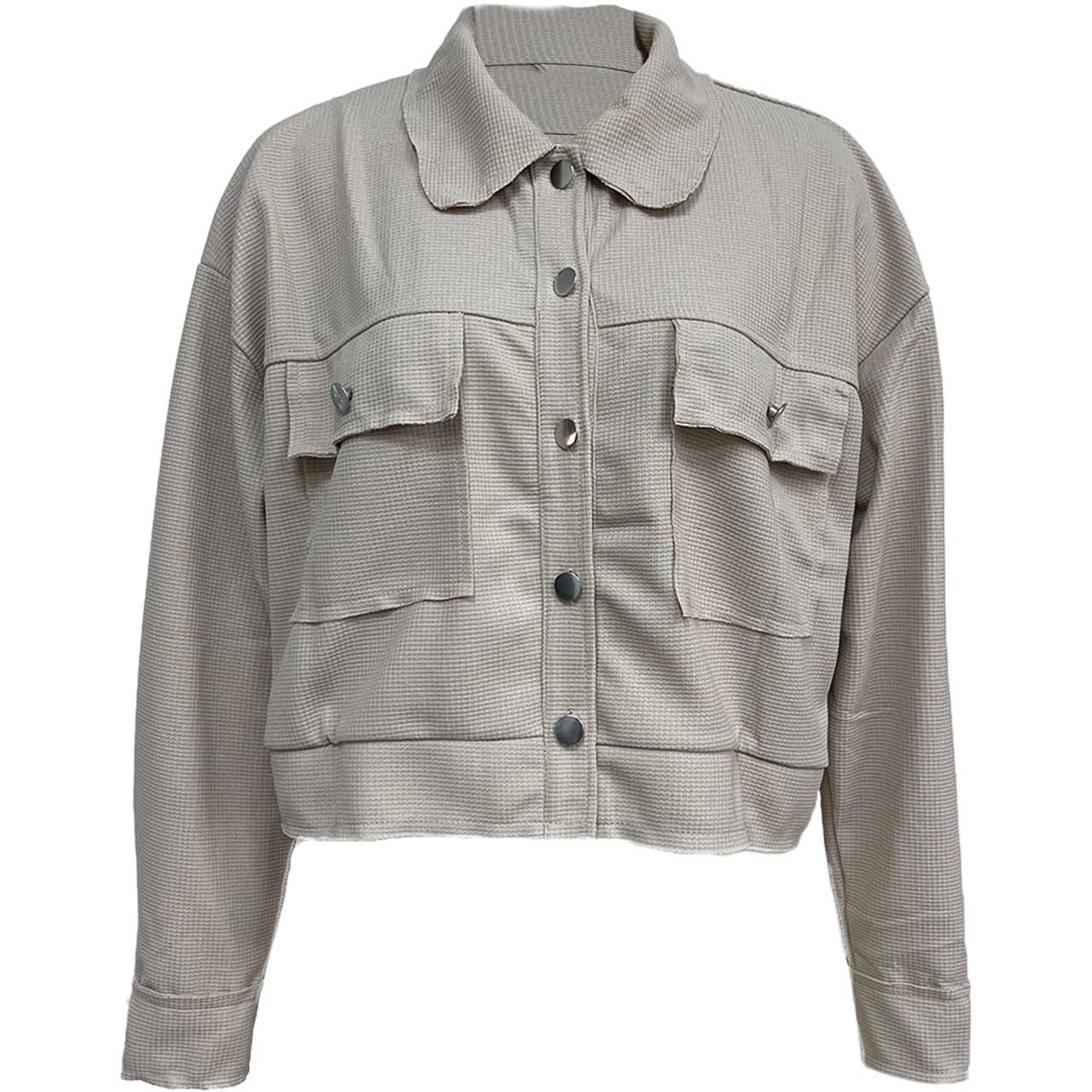 Lapel Waffle short single-breasted coat