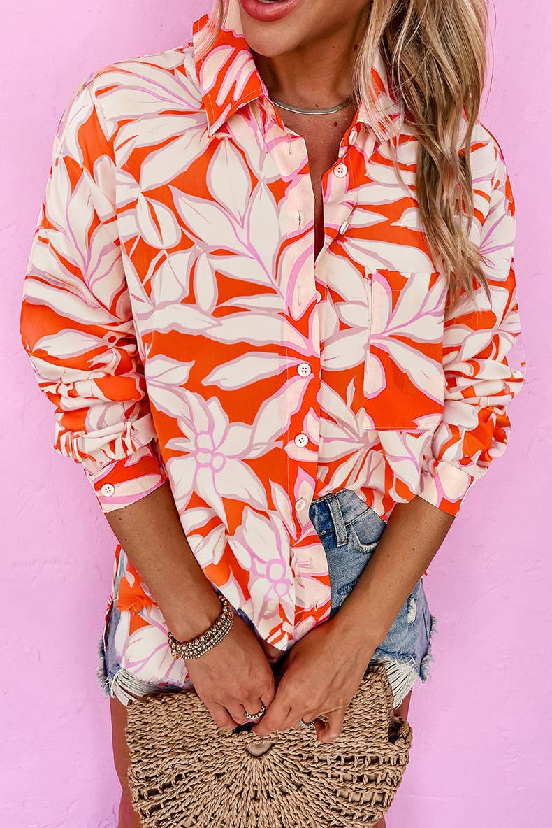 Lapel single-breasted long-sleeved shirt