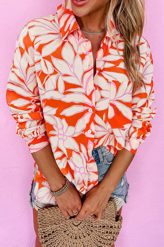 Lapel single-breasted long-sleeved shirt