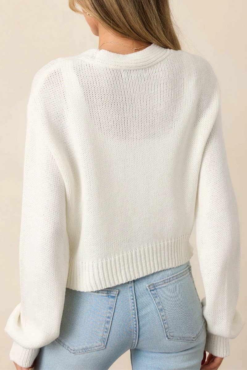 CWOCAL2354_3D FLORAL LONG SLEEVE KNIT CARDIGAN