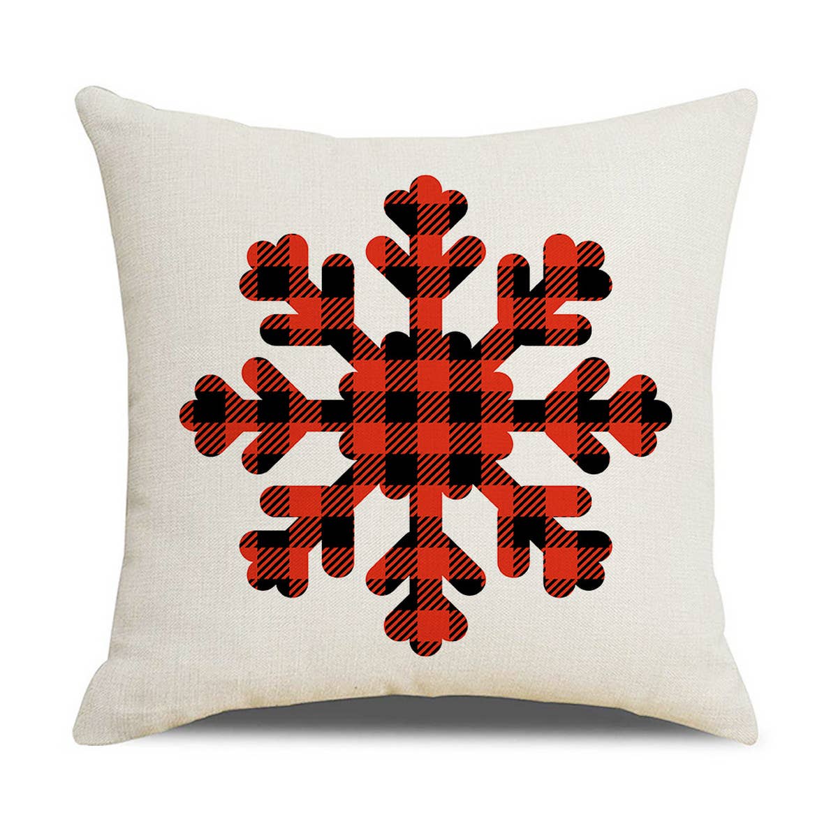 CHRISTMAS PLAID SNOWFLAKE PILLOWCASE