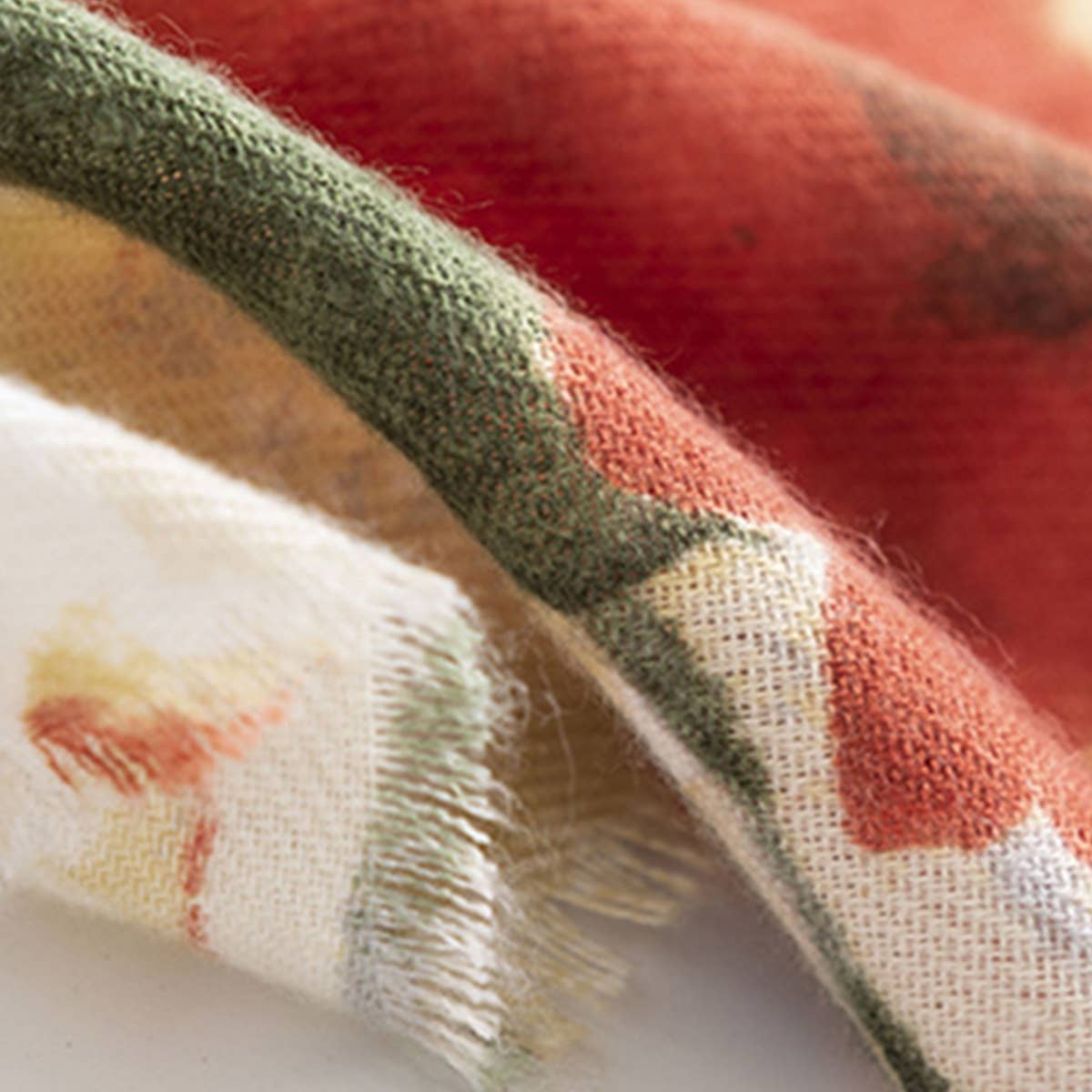 Elegant Floral Faux Cashmere Scarf-Warm Neck Wrap