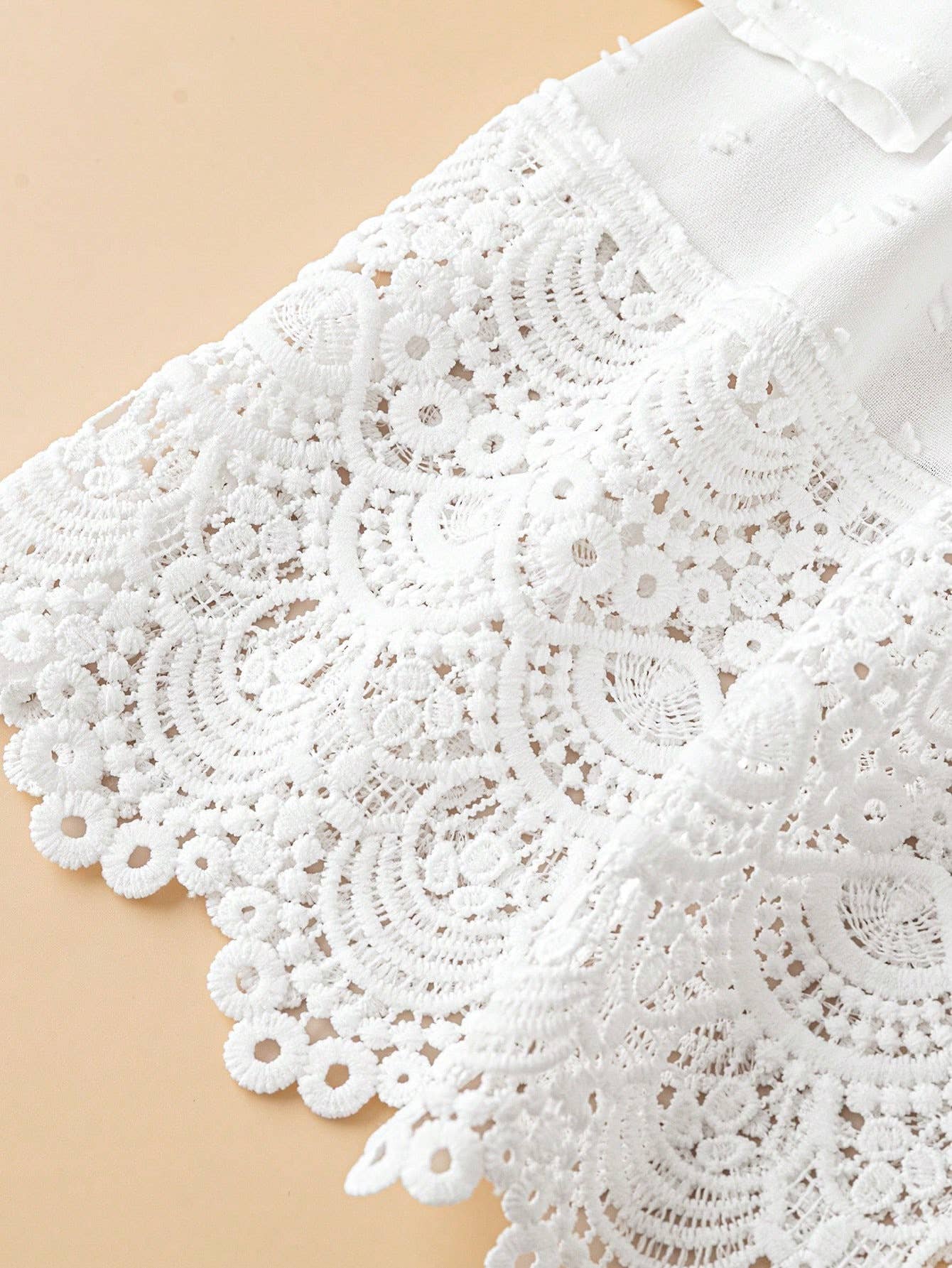 Hollowed-out embroidered lace French-style shirt