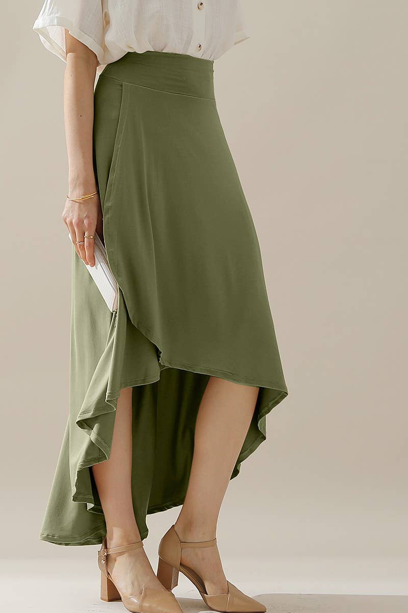 CWBLS127_OVERLAP HI-LOW MAXI SKIRT WITH FLARE SHAPE